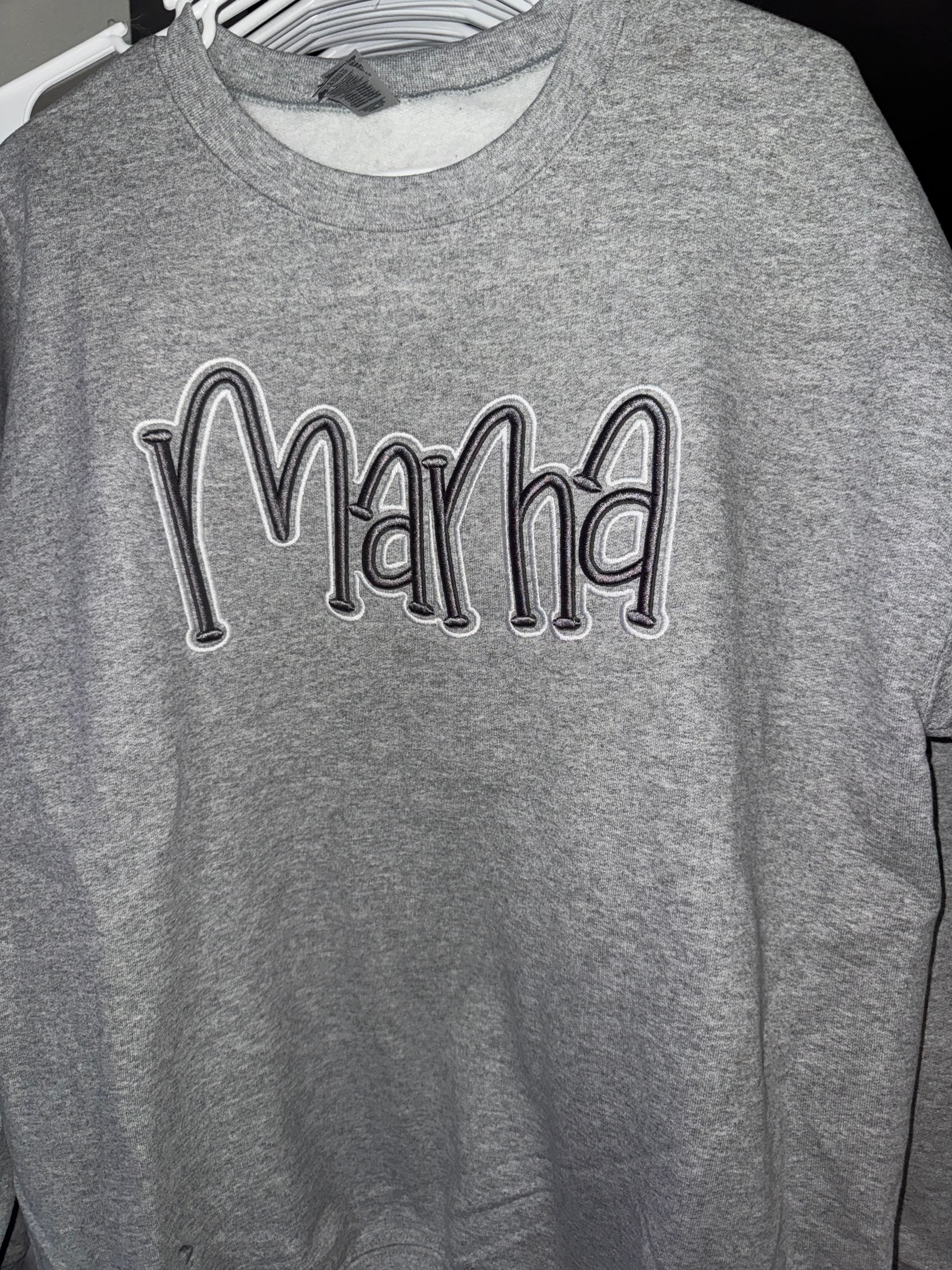 MAMA Puff Embroidered Crewneck