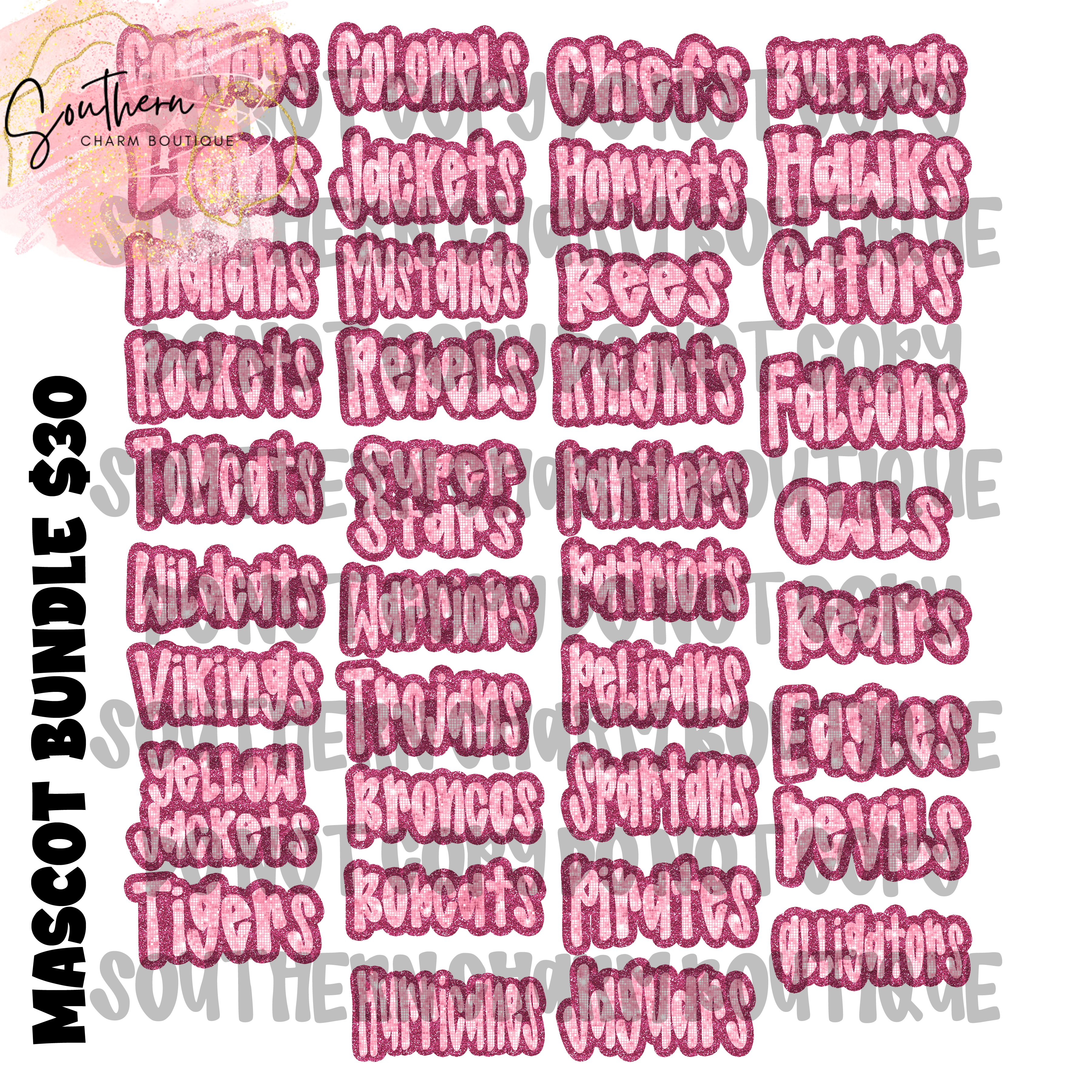 Pink Sparkle Mascot Bundle