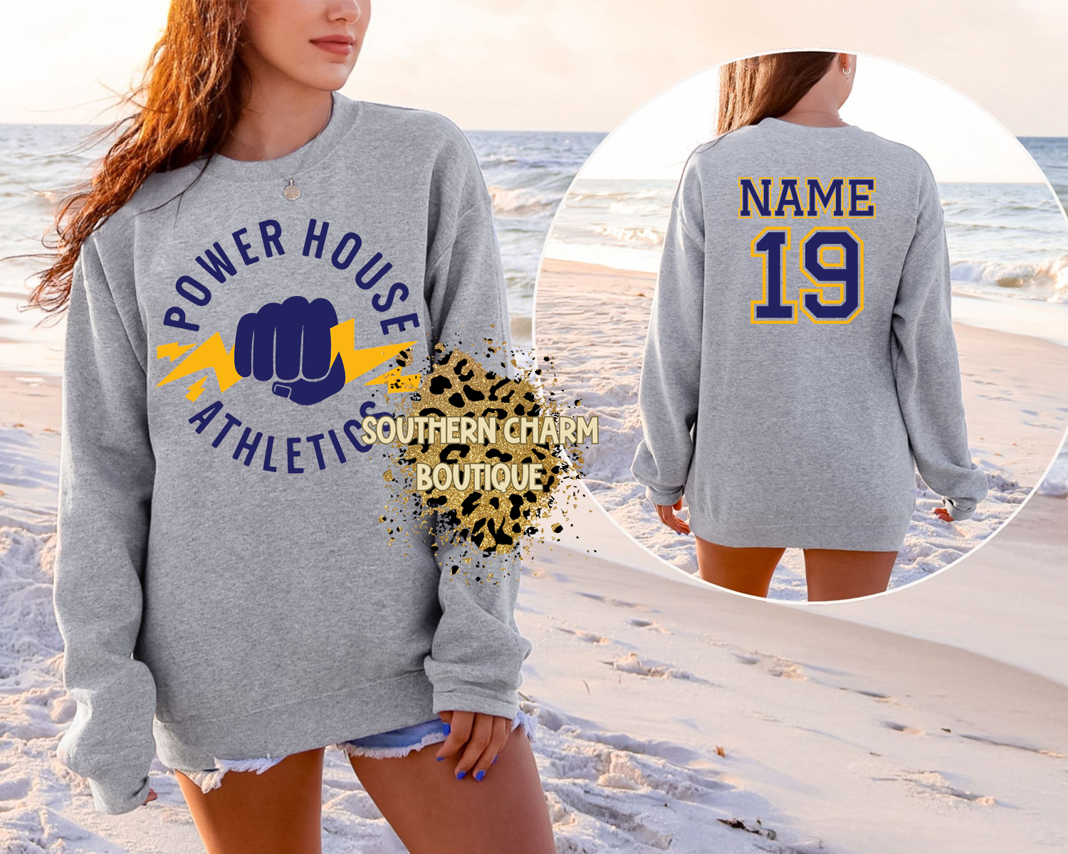 Youth Power House Fist Logo Crewneck W/Back