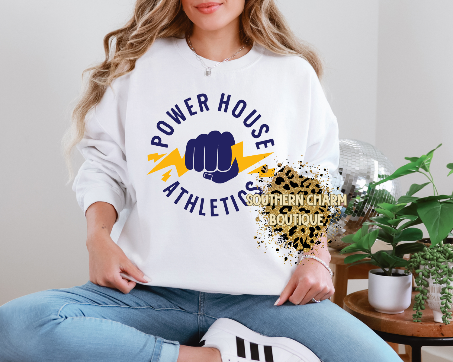 Youth Power House Fist Logo Crewneck