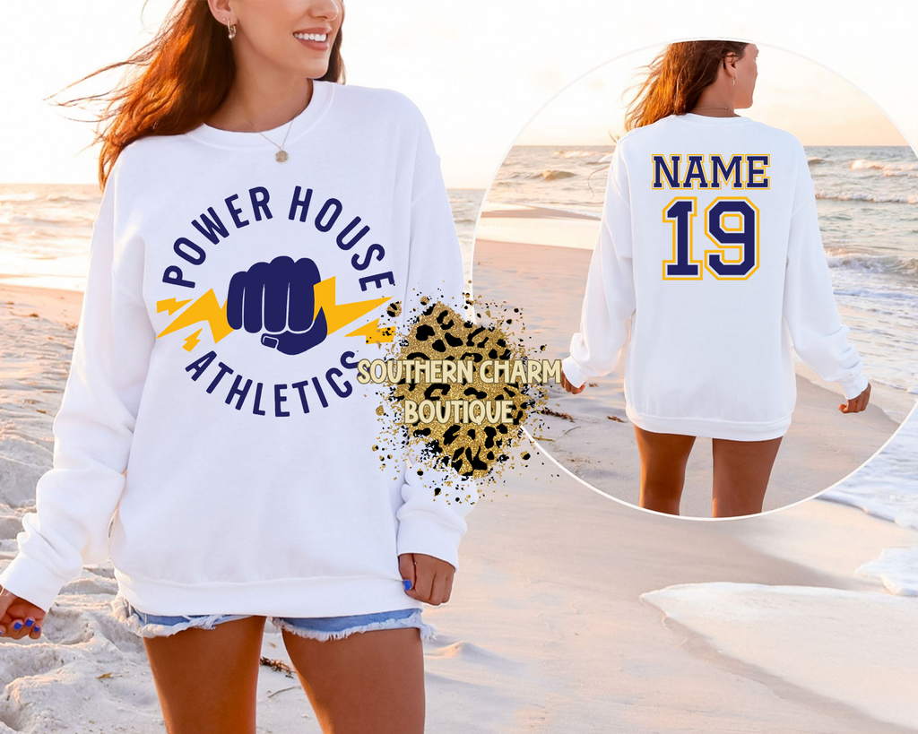 Youth Power House Fist Logo Crewneck W/Back