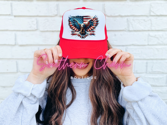 Eagle Flag Faux Hat Patch