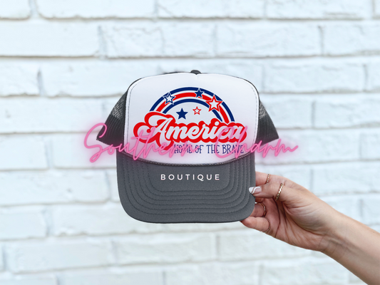 America Home of the Brave Faux Hat Patch