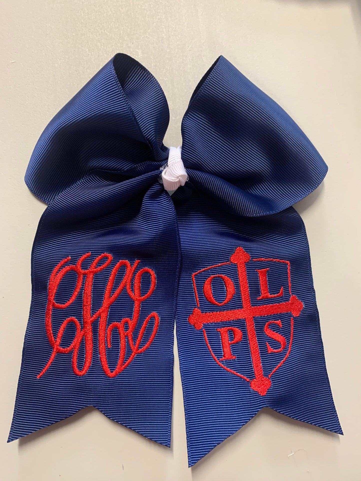 OLPS Embroidered Hair Bow