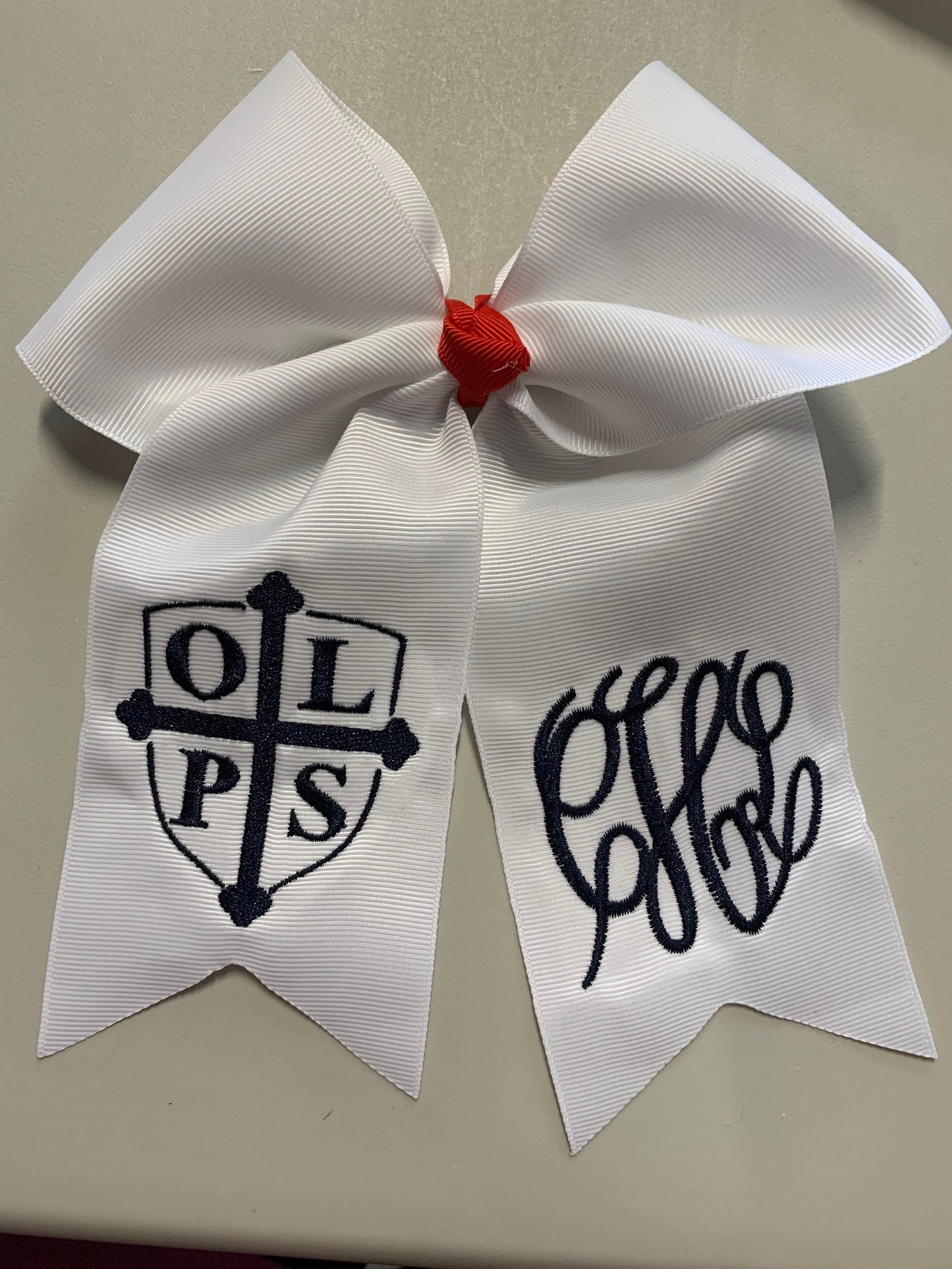 OLPS Embroidered Hair Bow