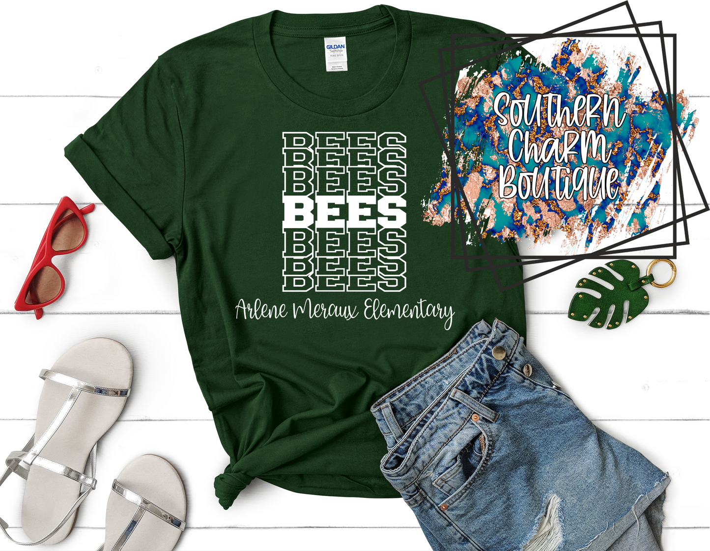 Bees Stacked Adult Tee