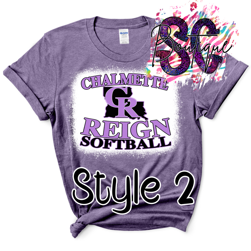 Chalmette Reign Softball Bleached Tee
