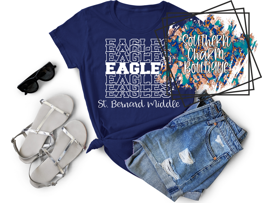 Eagles Stacked Adult Tee