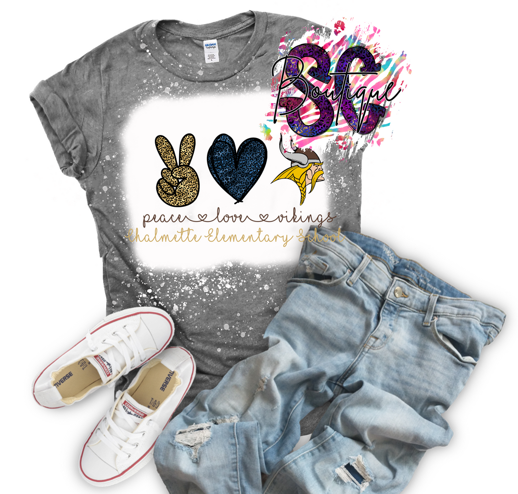 Peace Love (School Mascot) Bleached Tee