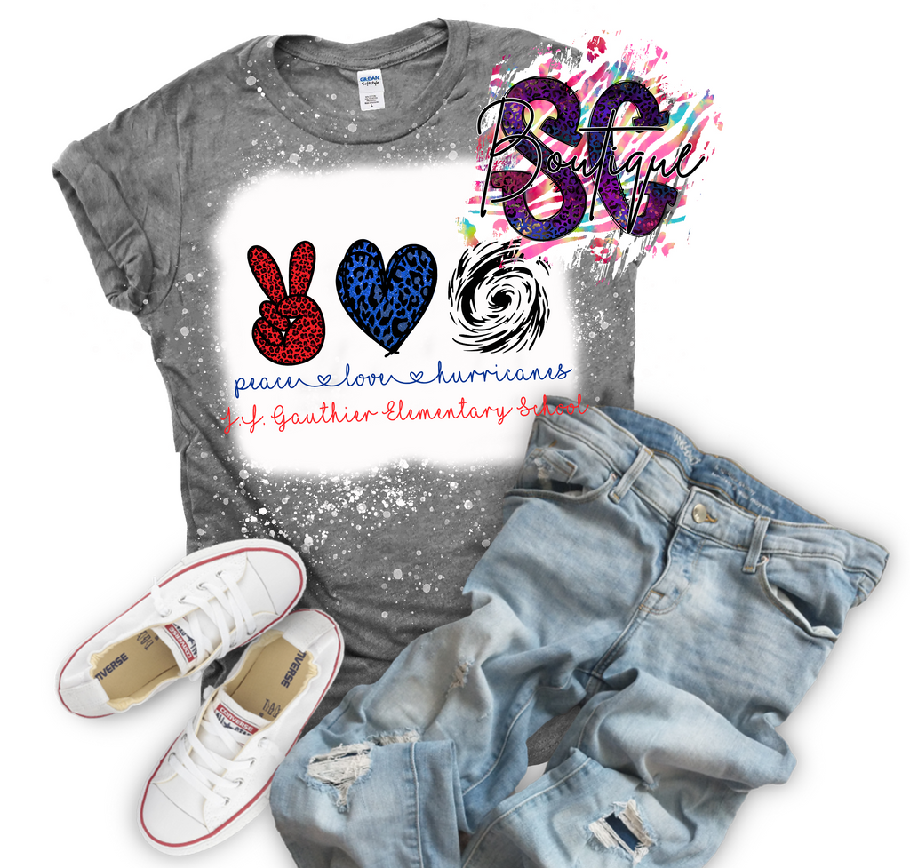 Peace Love (School Mascot) Bleached Tee