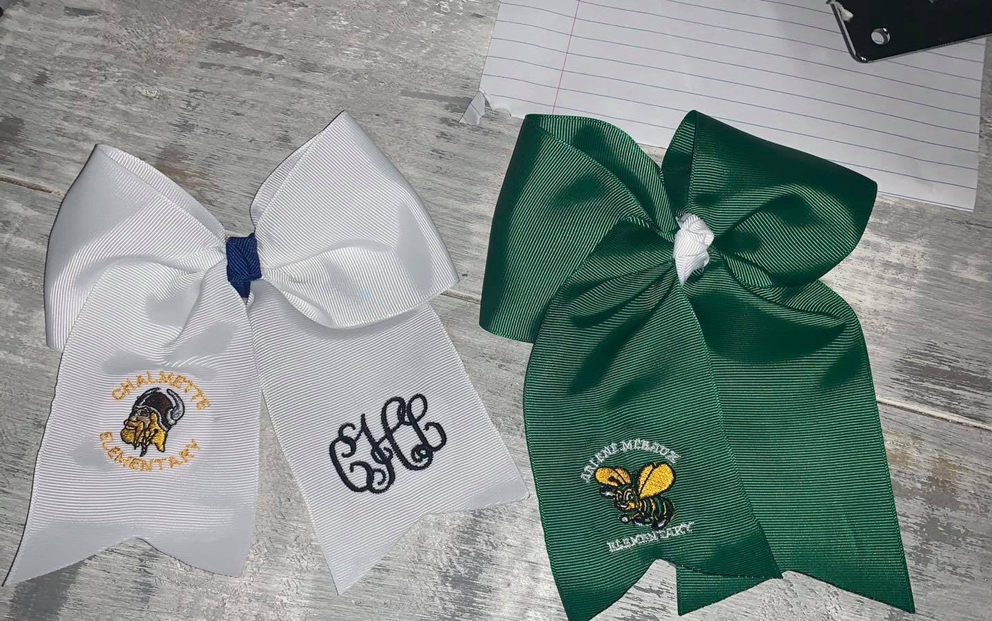 STB Public School Logo Embroidered Hair Bow