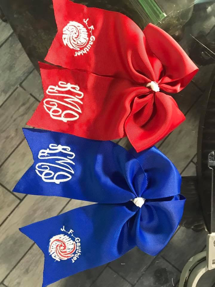 STB Public School Logo Embroidered Hair Bow
