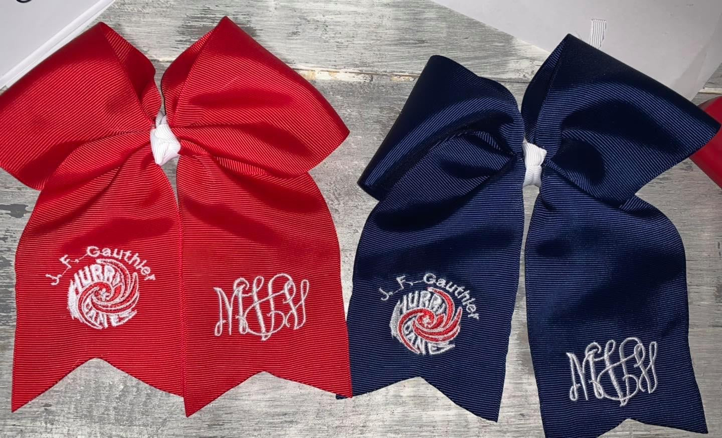 STB Public School Logo Embroidered Hair Bow