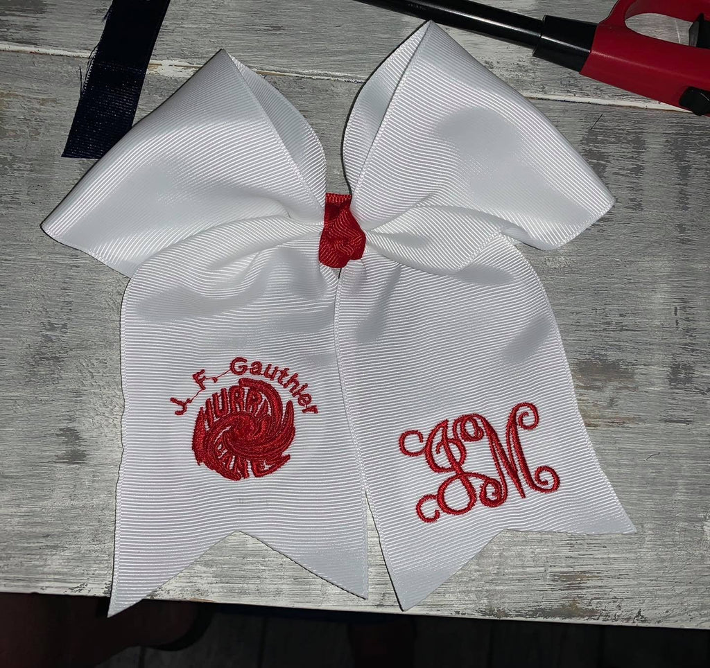 STB Public School Logo Embroidered Hair Bow