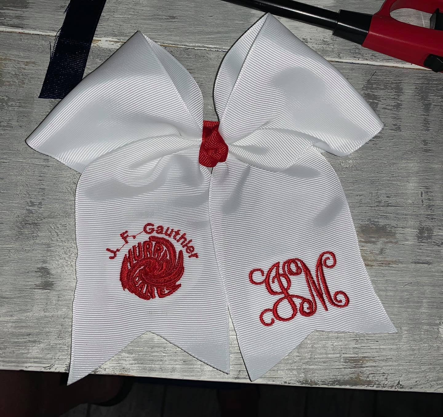 STB Public School Logo Embroidered Hair Bow