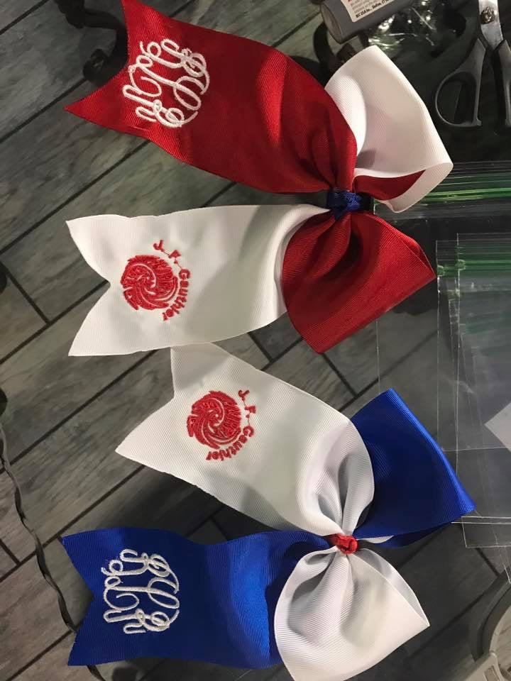 STB Public School Logo Embroidered Hair Bow