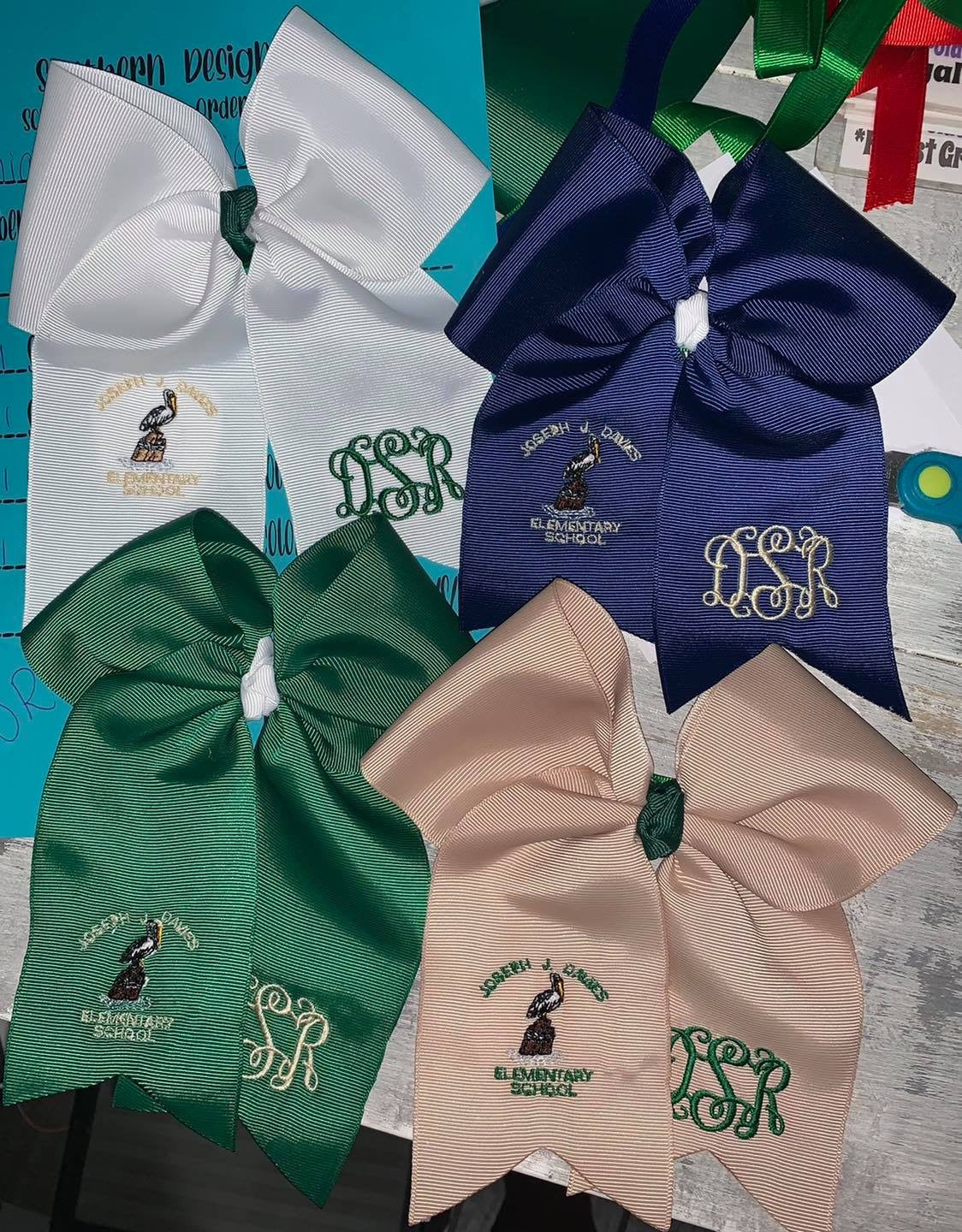 STB Public School Logo Embroidered Hair Bow