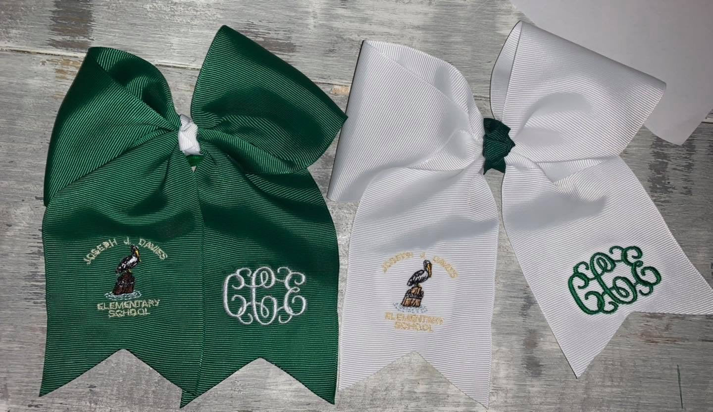 STB Public School Logo Embroidered Hair Bow