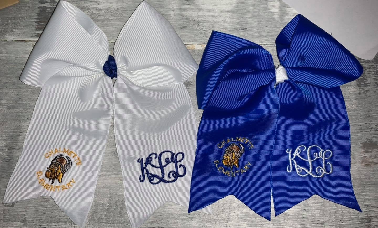 STB Public School Logo Embroidered Hair Bow