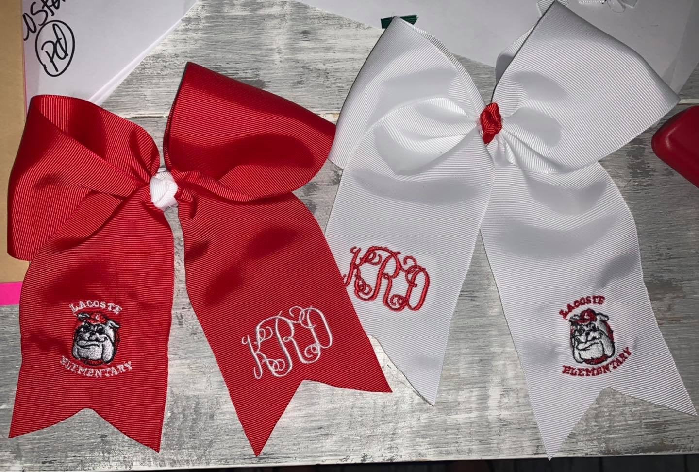 STB Public School Logo Embroidered Hair Bow